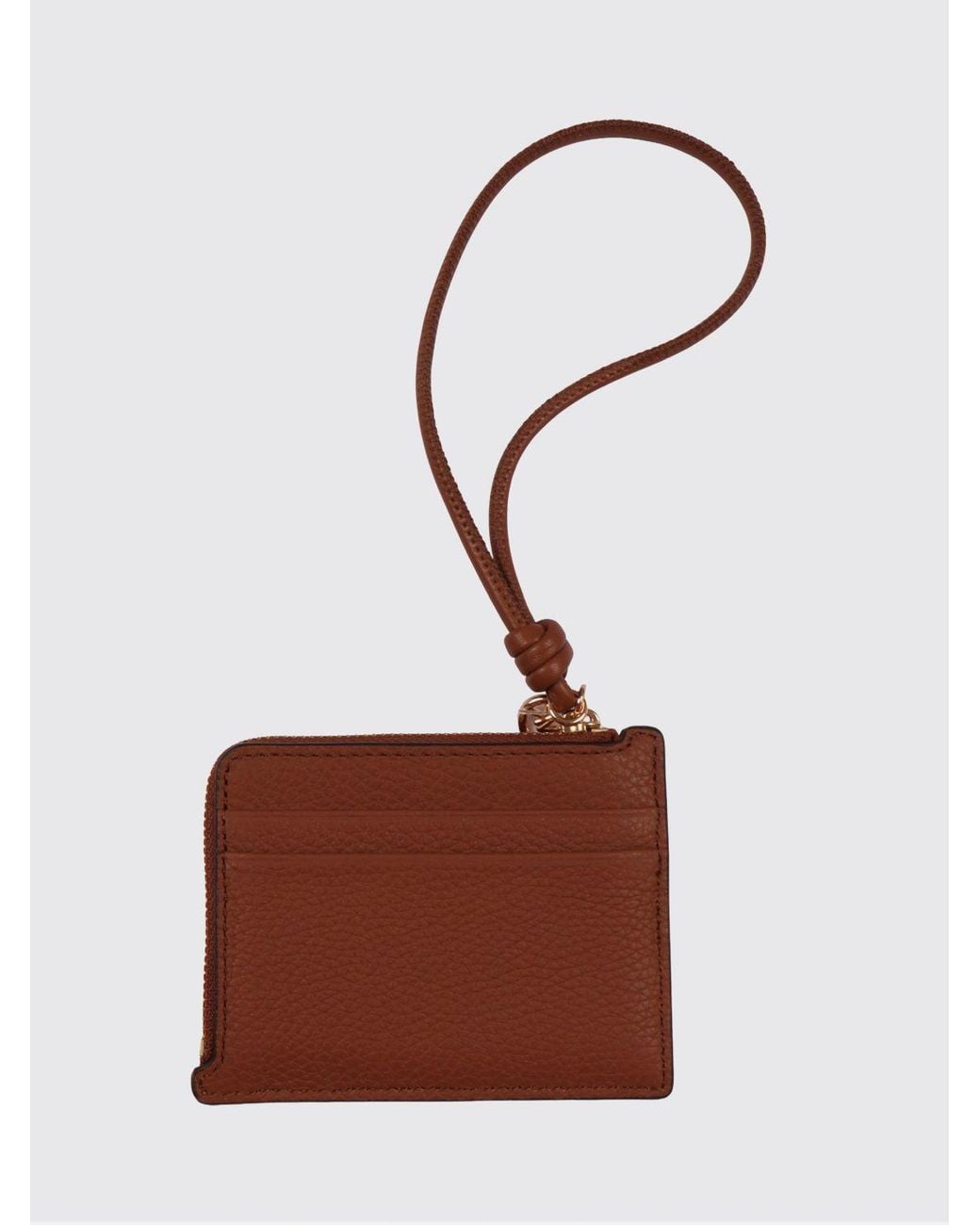 Michael Kors Brown Grained Leather Credit Card Holder