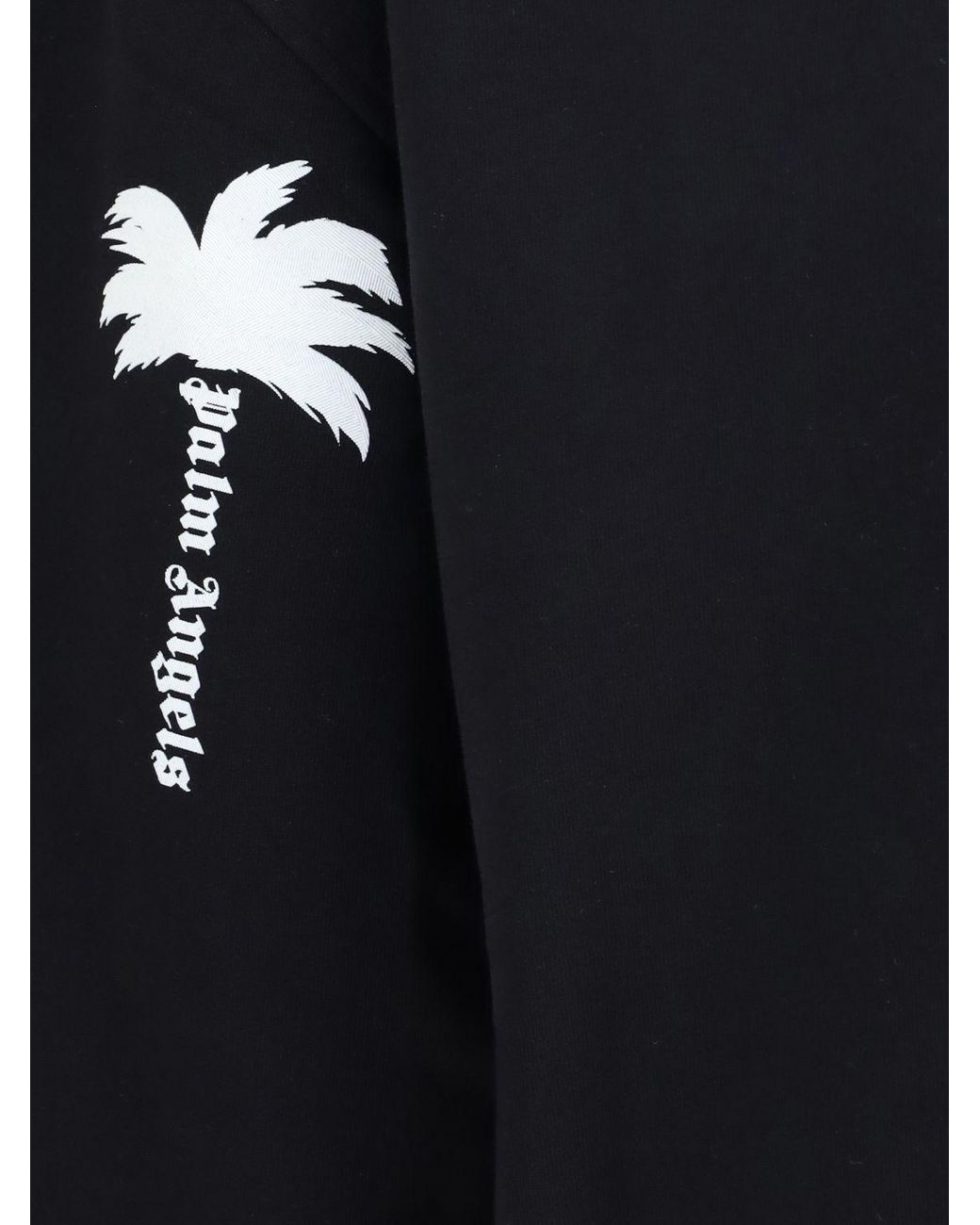 Palm Angels Blue Contrast Logo Dropped-Shoulder Cotton Crewneck Sweatshirt for men