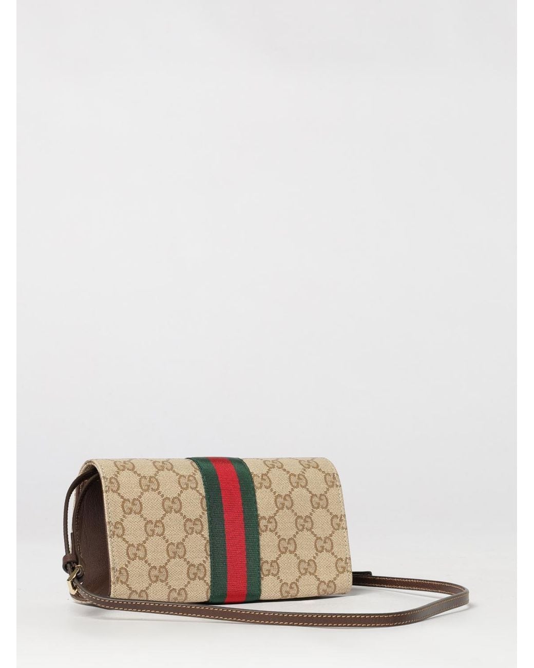 Gucci Natural Gg Canvas Mini Top Handle Bag With Web Stripe