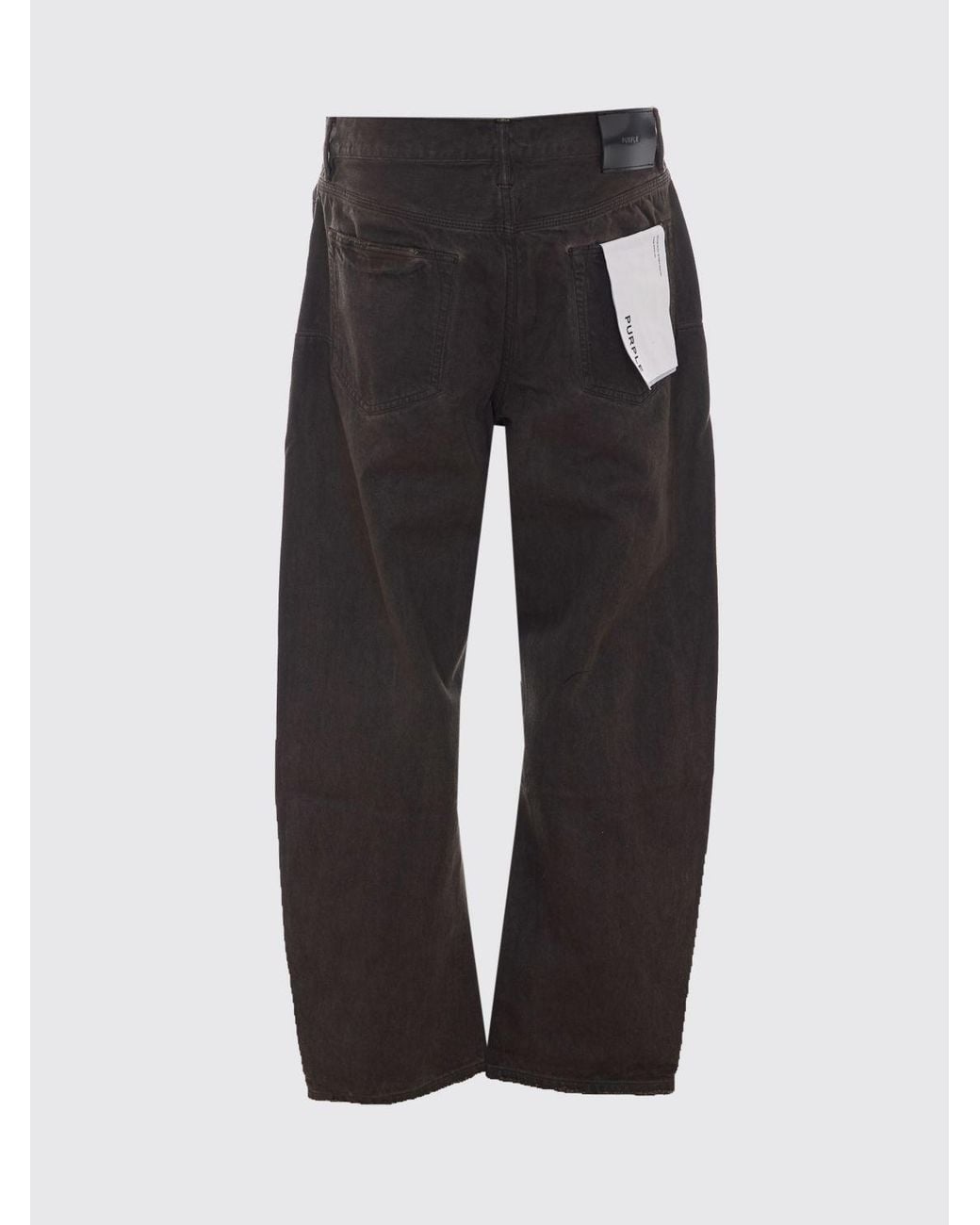 Purple Black Straight-Fit Distressed Cotton Denim Jeans With Worn Effect for men