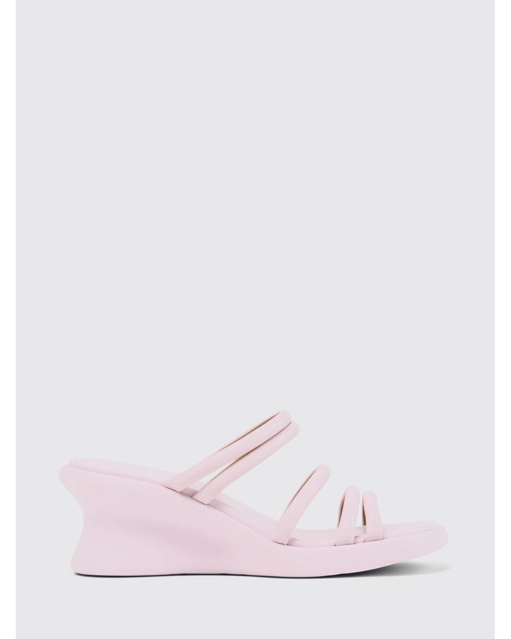 Camper Pink Louise Leather Wedge Sandals