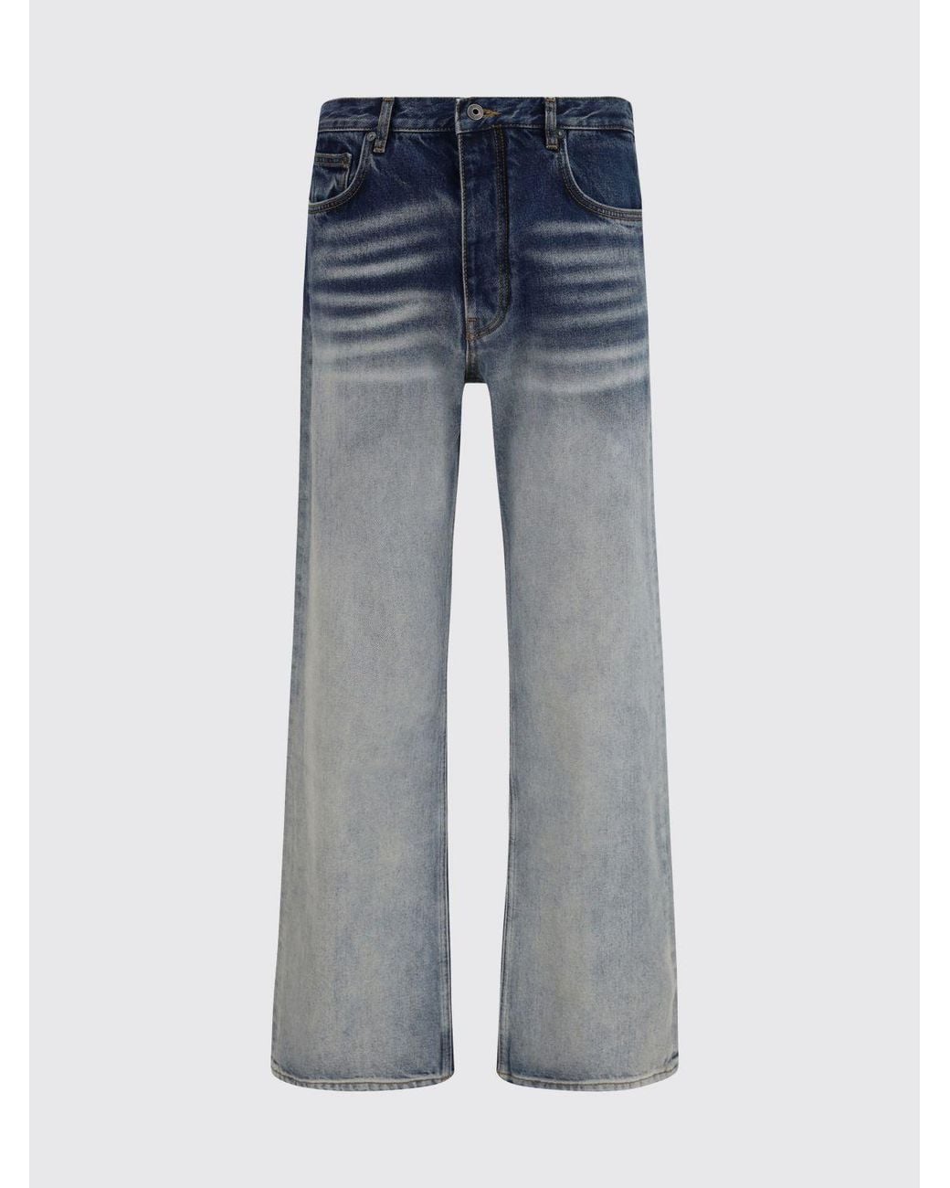 Off-White c/o Virgil Abloh Blue Mid-Rise Straight Cotton Denim Jeans With Arrow Logo for men