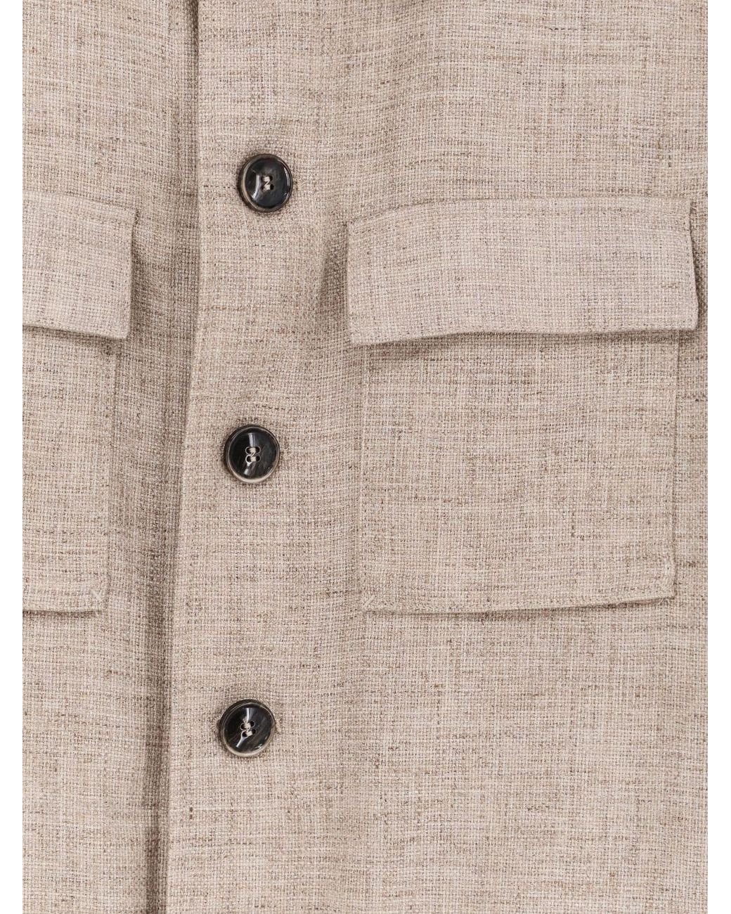 Boss Natural Virgin Wool Blend Overshirt for men