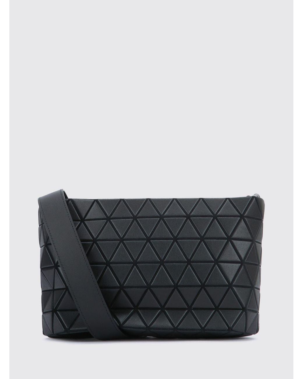 Issey Miyake Gray Pvc Crossbody Bag With Geometric Design