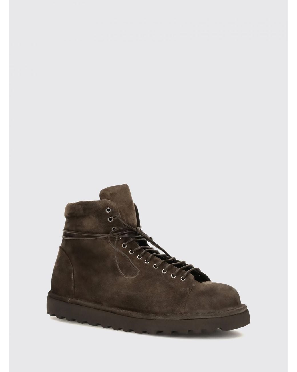 Marsèll Brown Pallottola Pomice Suede Lace-Up Ankle Boots With Notched Sole for men