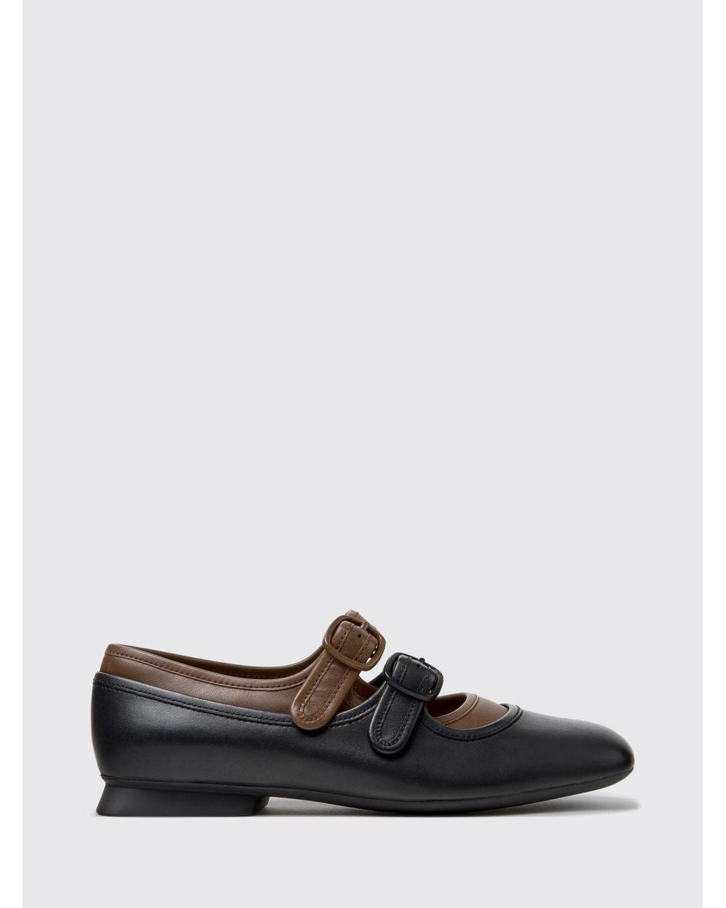 Camper White Casi Myra Bicolor Mary Jane Flats With Double Strap