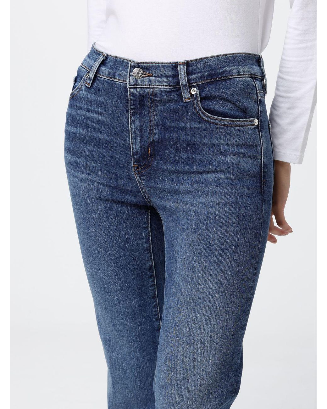 FRAME Blue The Reboot High-Waisted Flared Stretch- Jeans