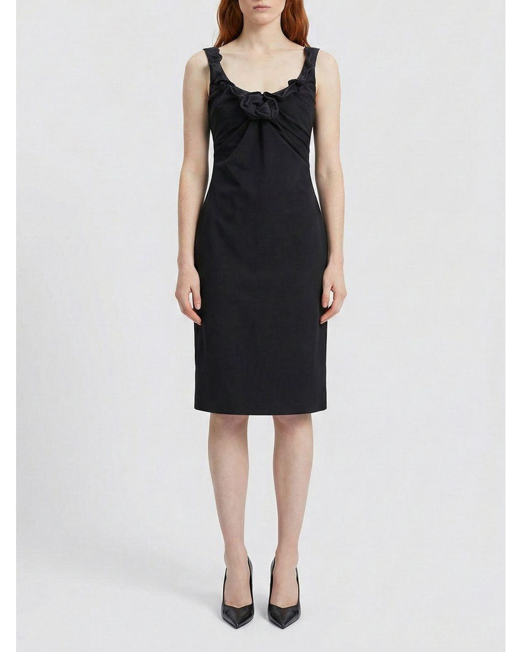 Magda Butrym Black Cotton Blend Mini Dress