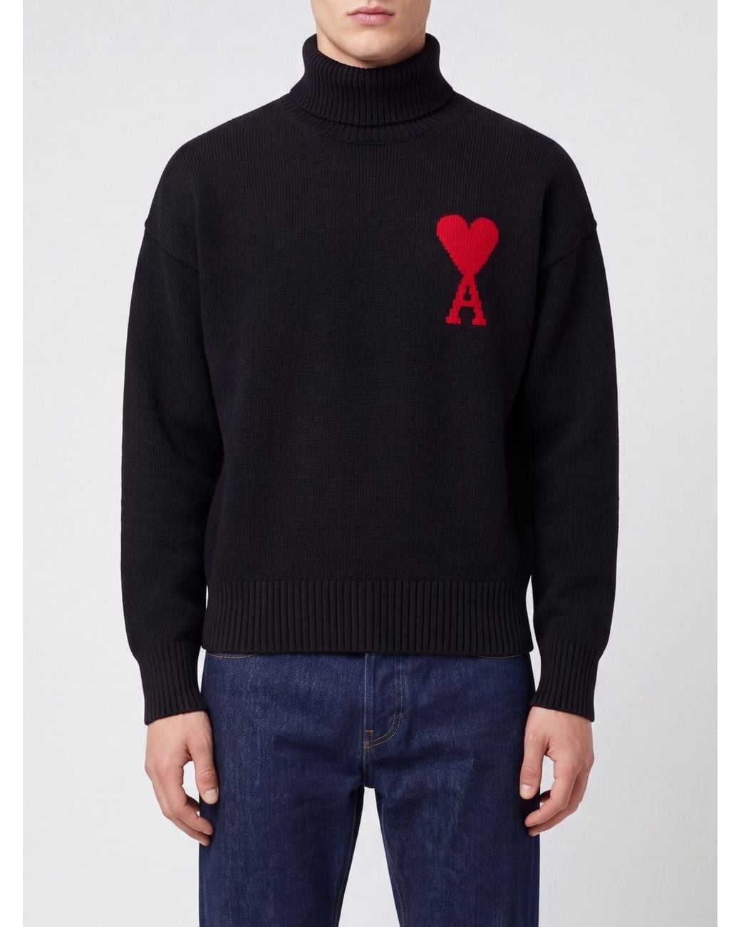 AMI Blue Turtleneck Pullover for men