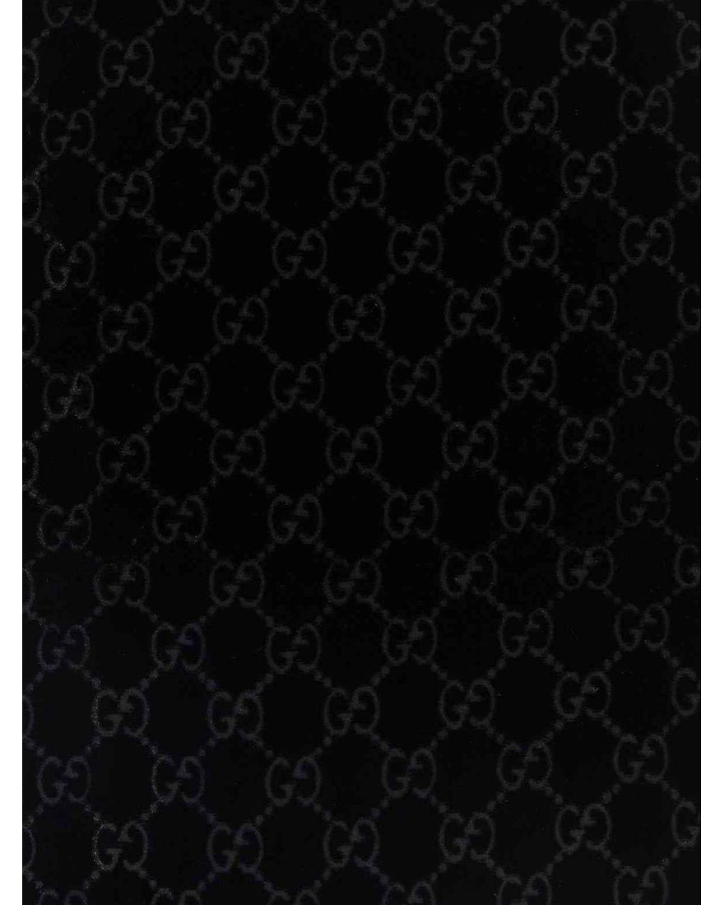 Gucci Black Gg Velvet Scarf for men