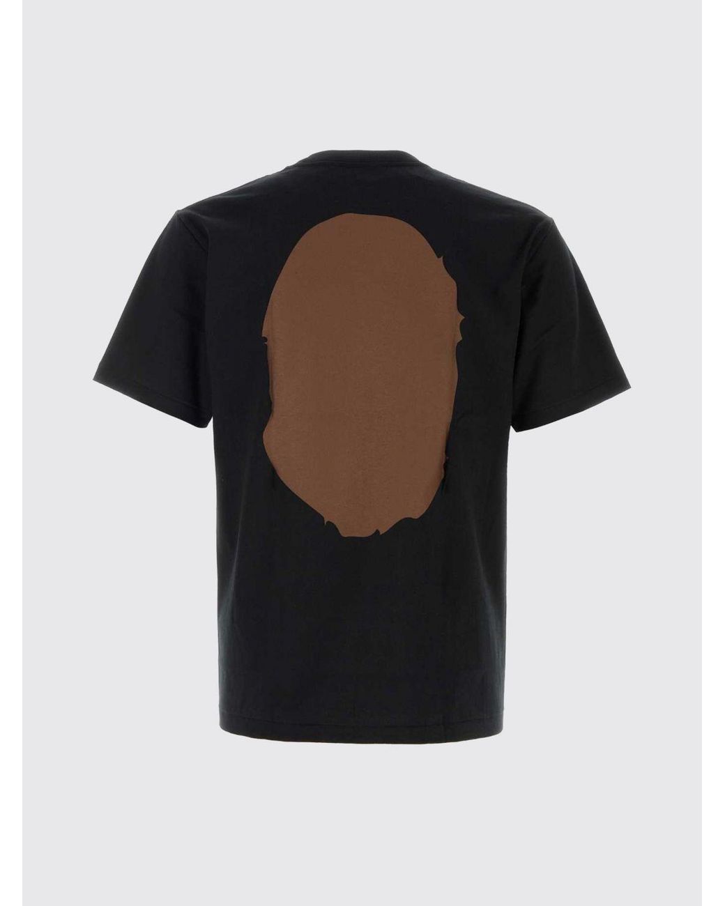 A Bathing Ape Black Cotton T-Shirt With Graphic Print And Dropped Shoulders for men