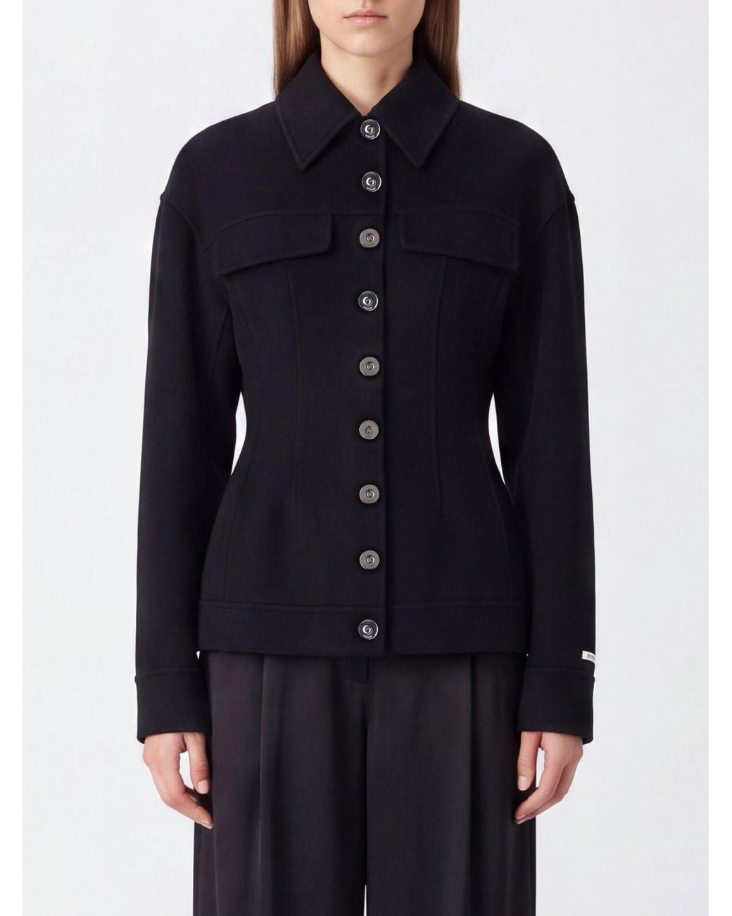 Sportmax Blue Slim Fit Single-Breasted Short Coat