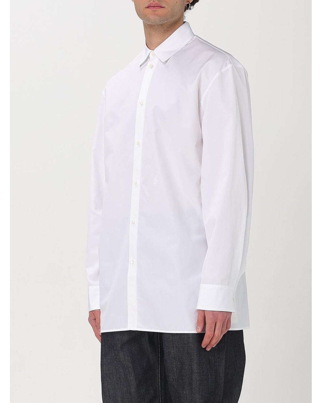 Jil Sander White Oversized Longsleeve Poplin Shirt for men