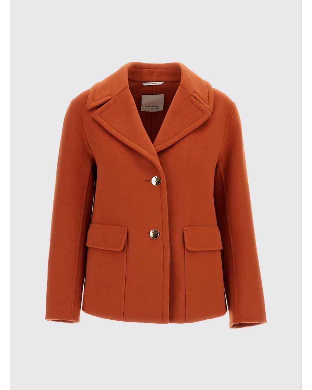 Max Mara Orange Short Single-Breasted Coat