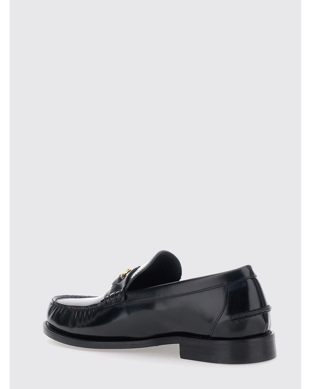Versace White Medusa '95 Brushed Leather Penny Loafers With Metallic Logo for men