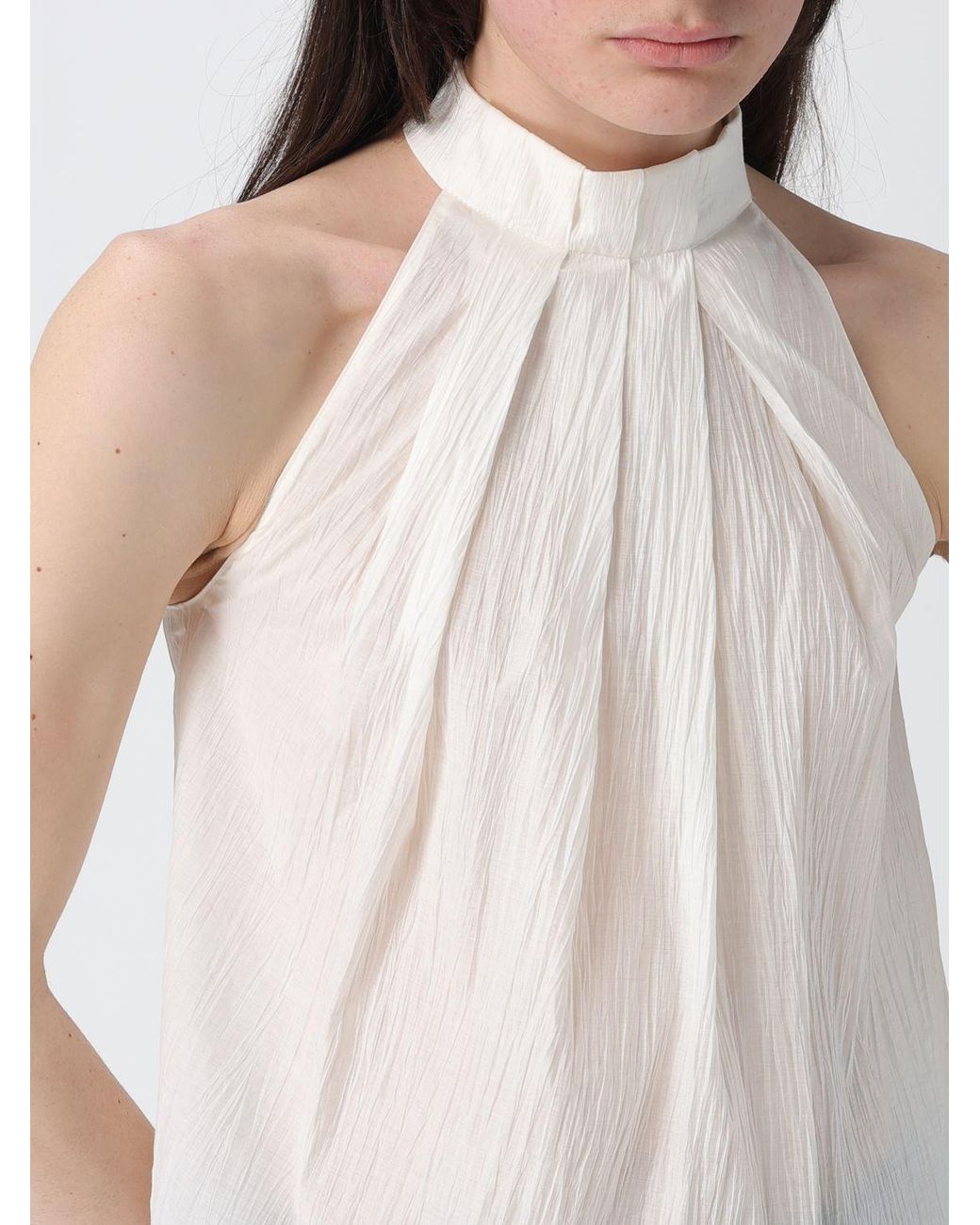 Tela White Inca Halter Neck Sleeveless Top