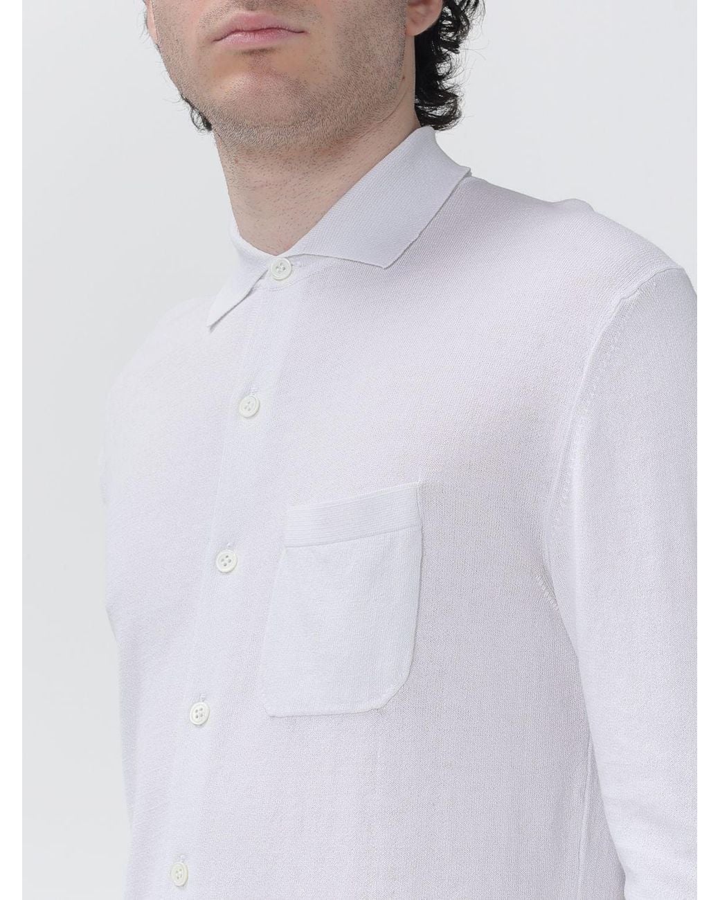 Brooksfield White Knitted Cardigan for men