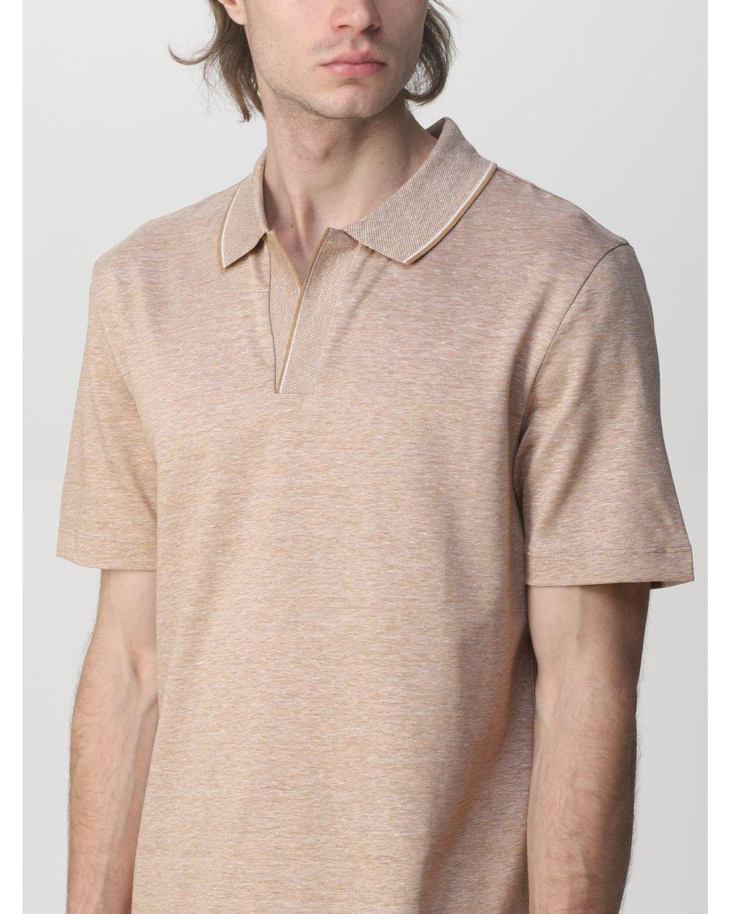 hugo boss beige polo shirt