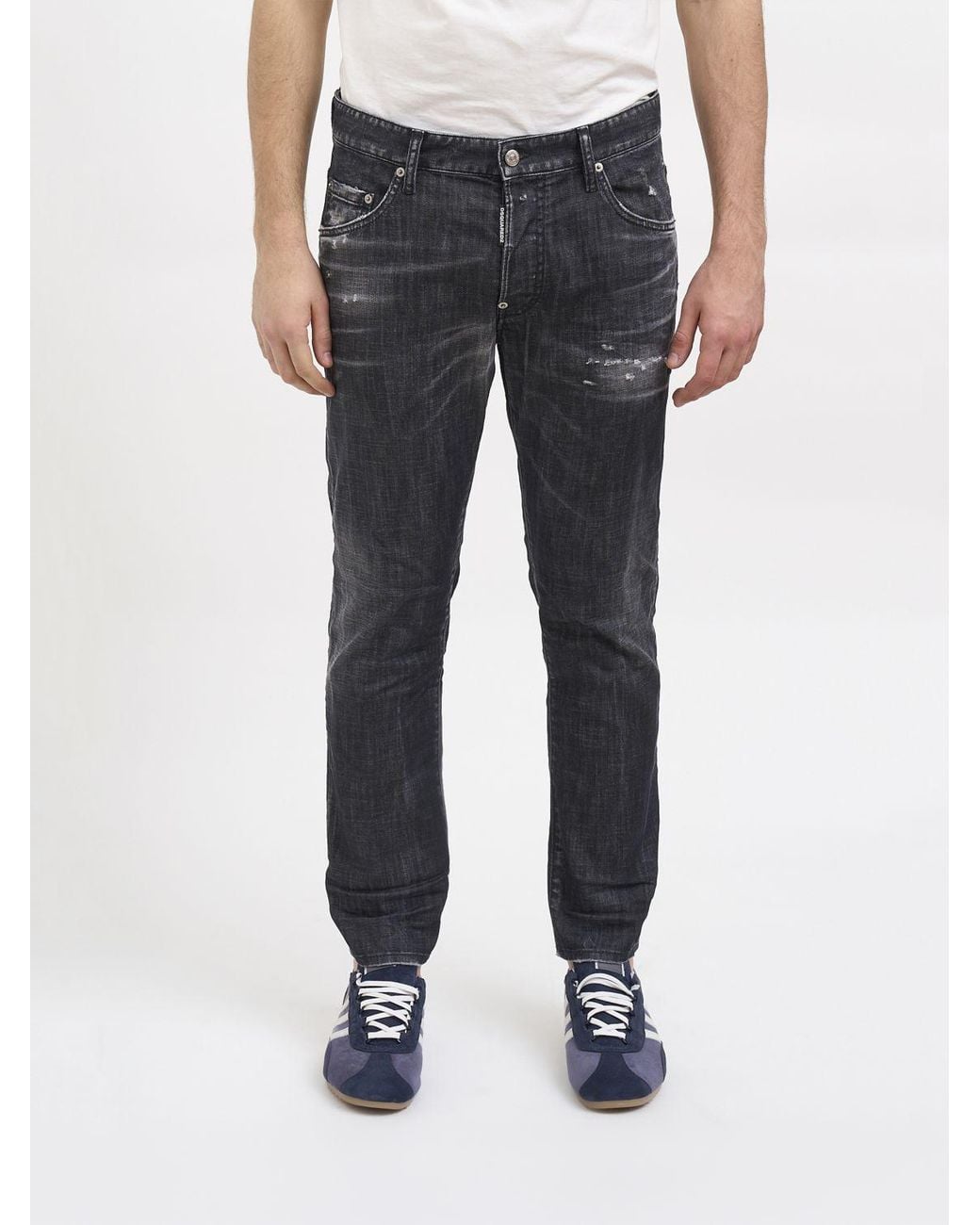 DSquared² Blue Straight Used Stretch Cotton Jeans for men
