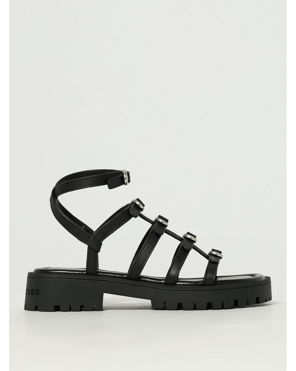 Marc Jacobs Black Platform Buckle Gladiator Sandals