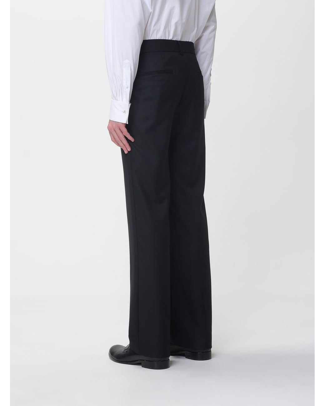 KENZO Black Virgin Wool Tailored Trousers for men