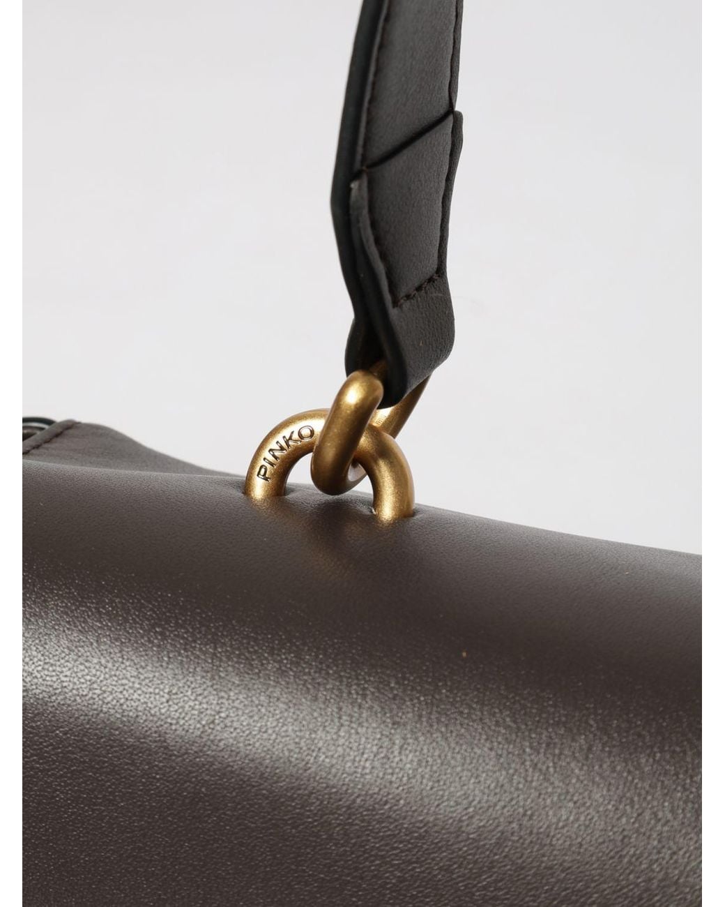 Pinko Black Extra Love Bag One Slouchy Smooth Leather Shoulder Bag With Logo