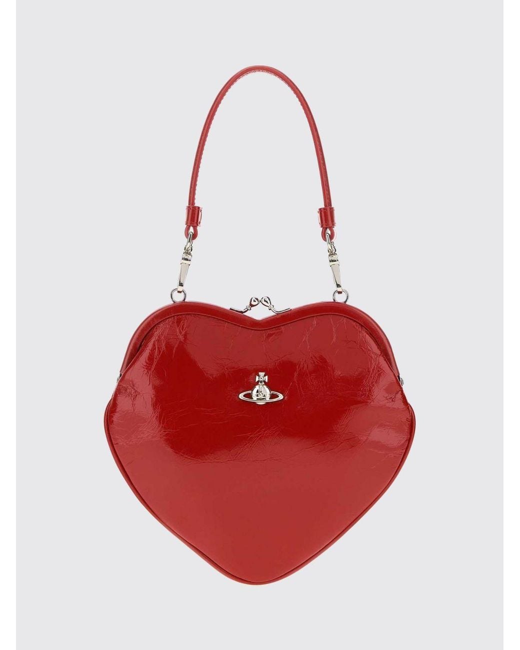 Vivienne Westwood Red Belle Heart Mini Heart-Shaped Leather Bag With Orb Logo