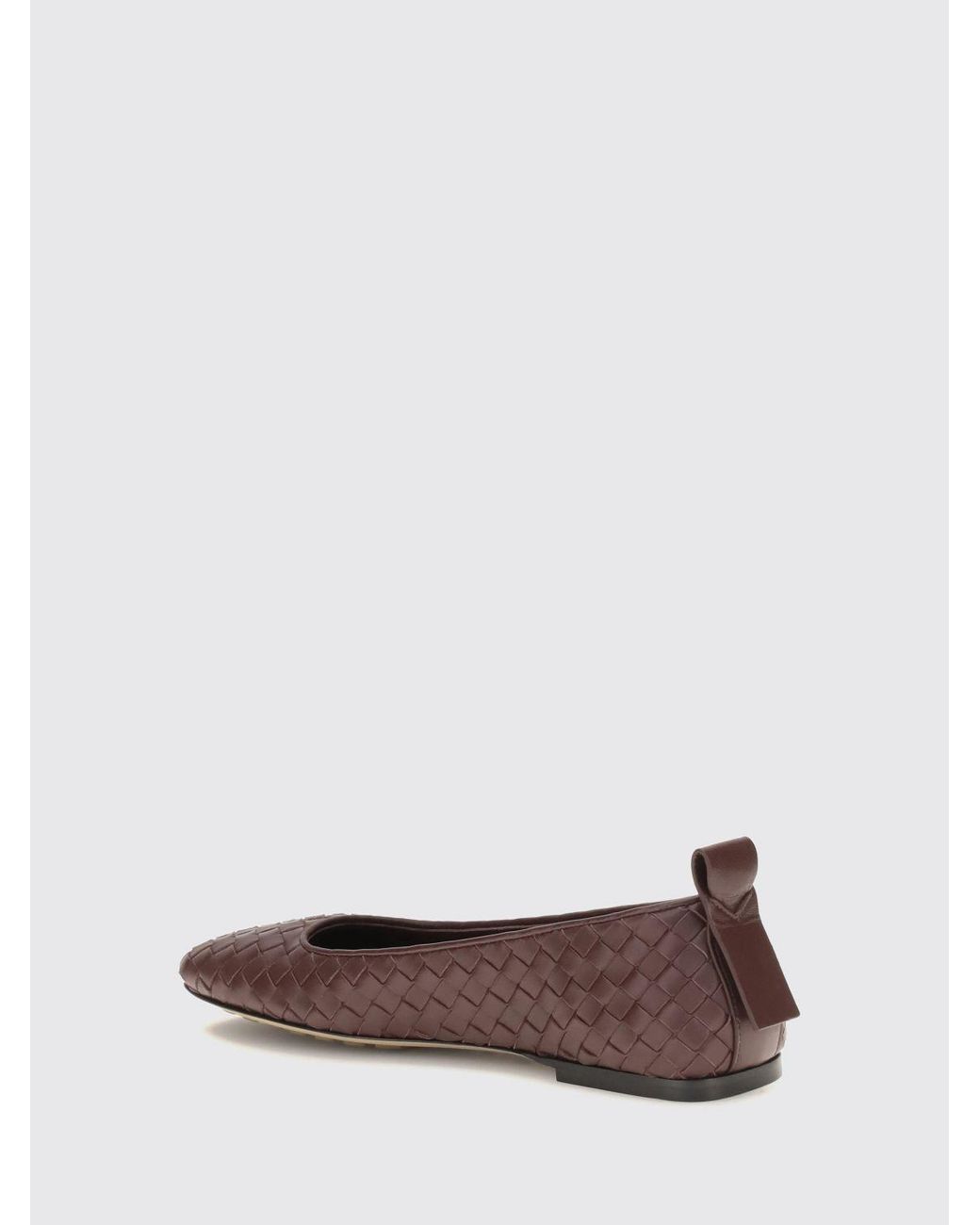 Bottega Veneta Brown Charlotte Woven Lambskin Square-Toe Ballet Flats