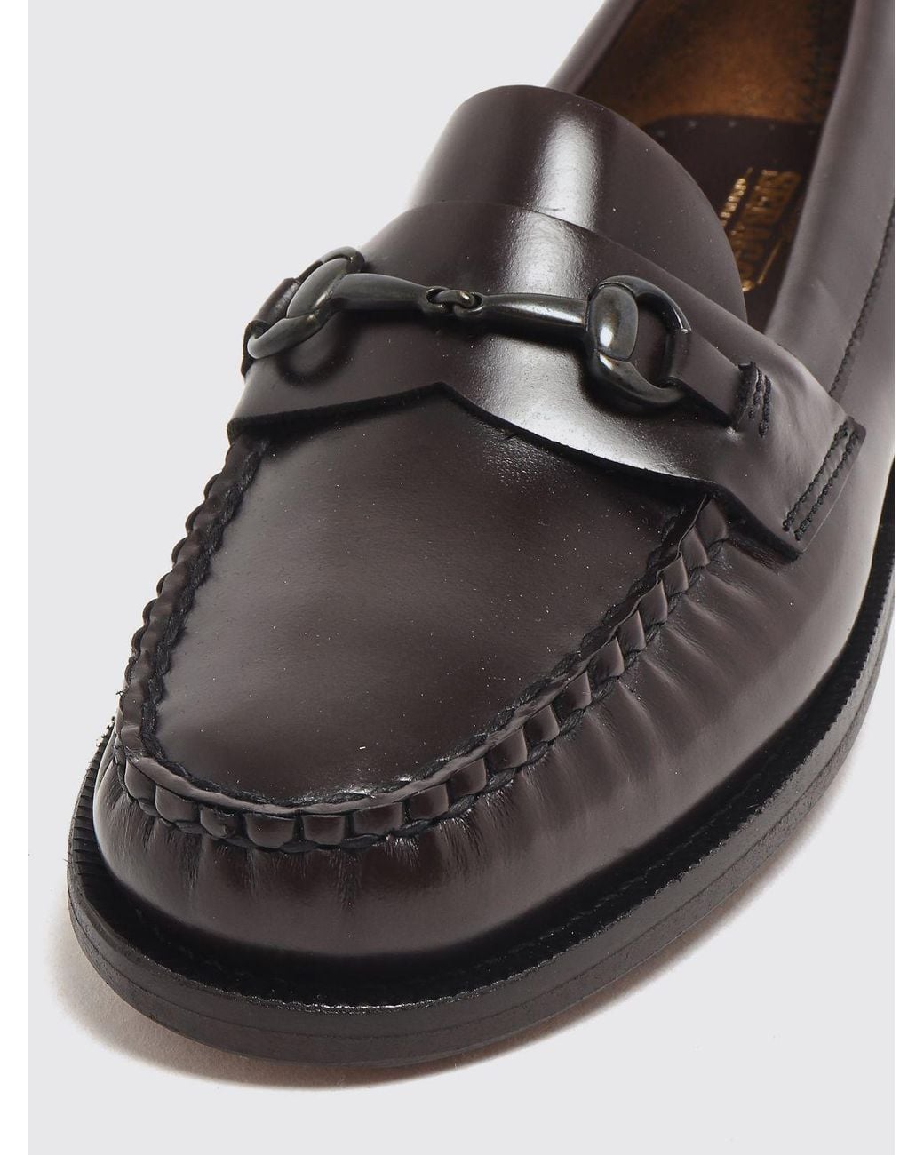 Sebago White Joe Brushed Leather Penny Loafers With Metal Horsebit