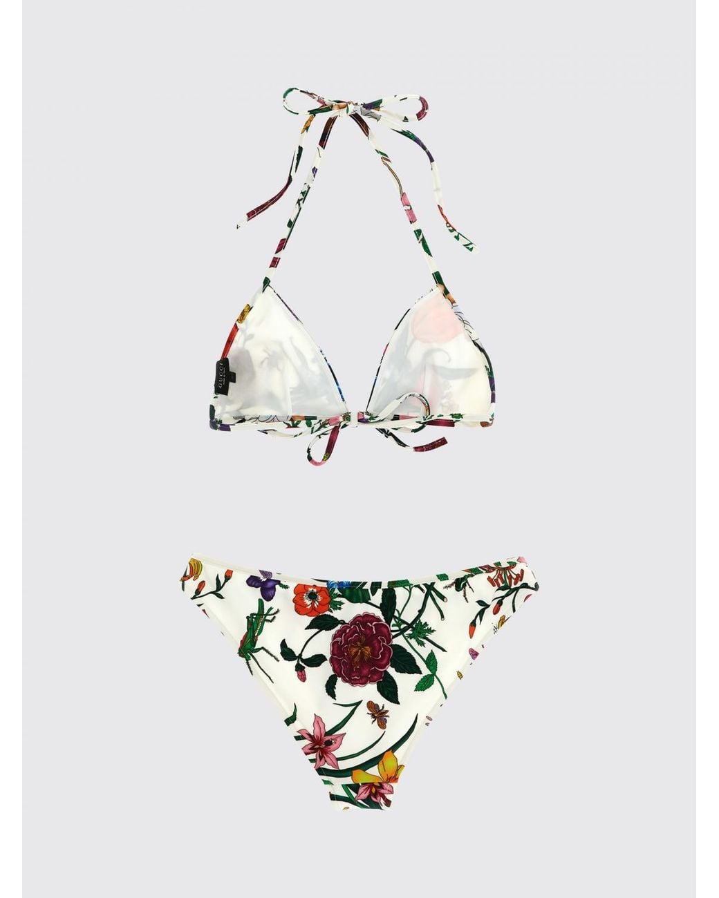 Gucci White Floral Print Polyamide Bikini