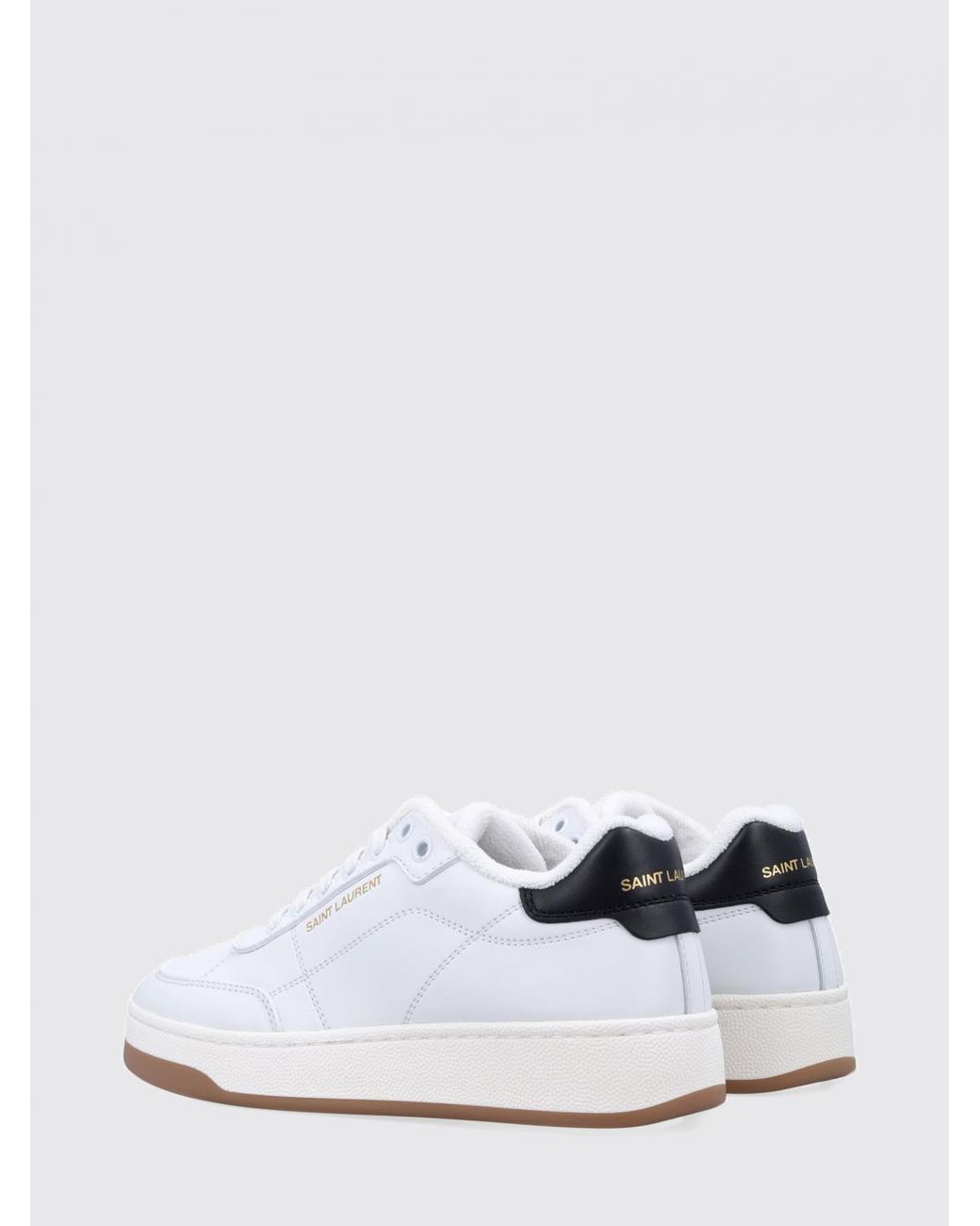 Saint Laurent White Sl/61 Leather Sneakers
