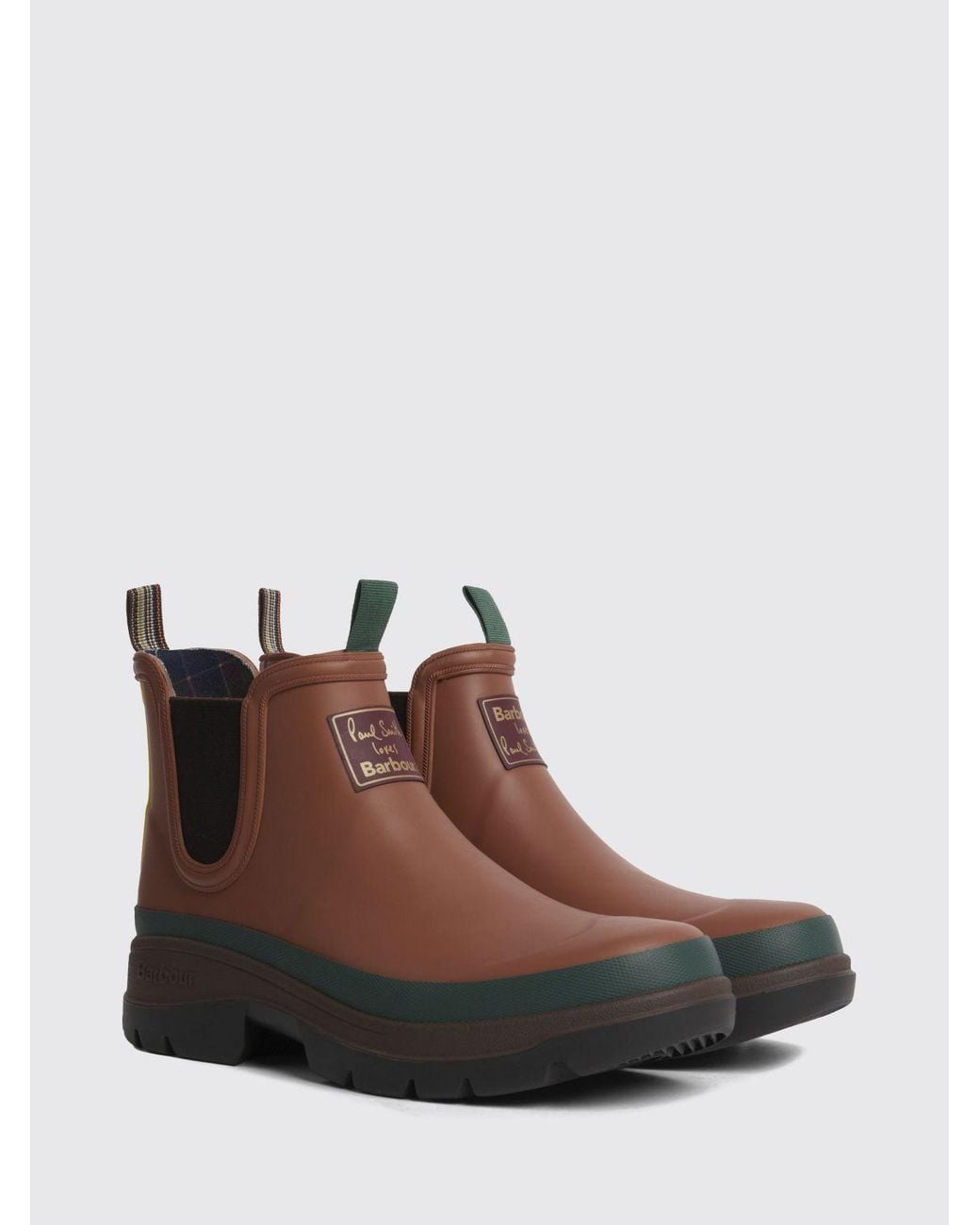 Barbour Brown Paul Smith X Bicolor Rubber Chelsea Rain Boots