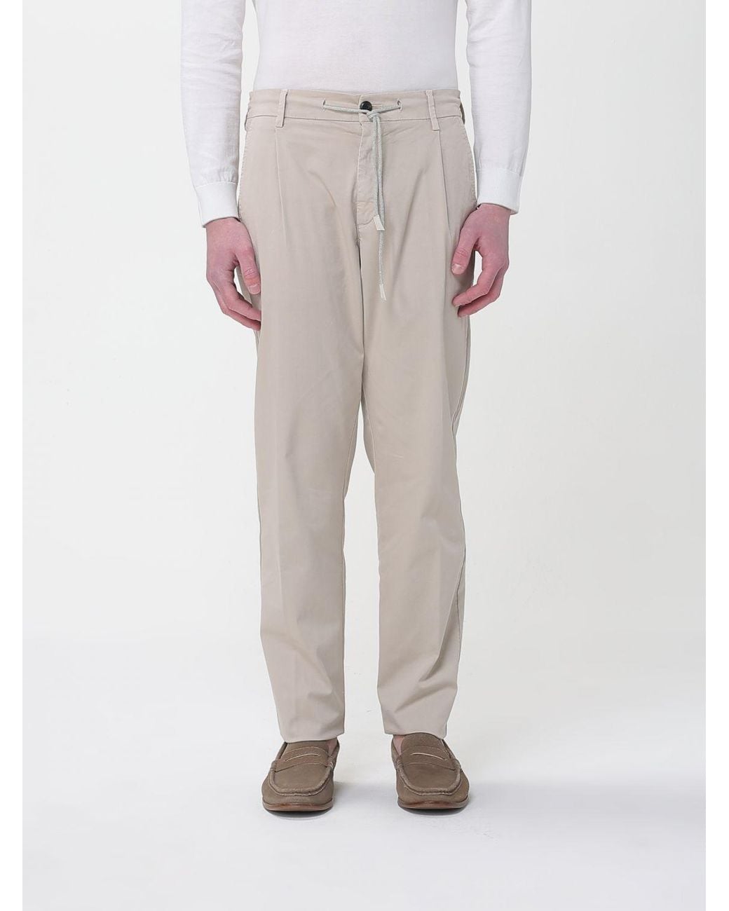Eleventy Gray Slim Fit Cotton Blend Trousers for men