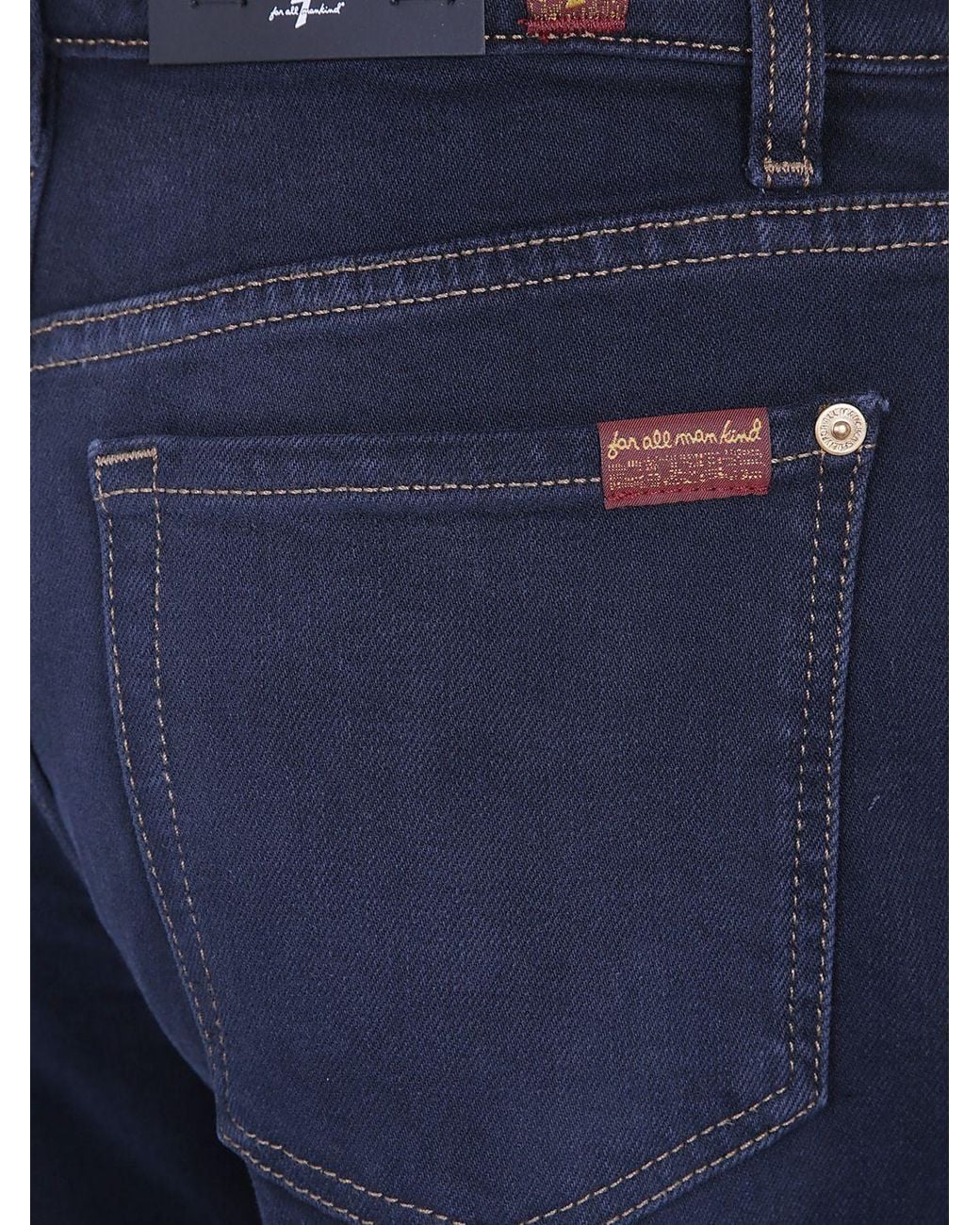 7 For All Mankind Blue Lotta High-Waisted Wide Leg Jeans