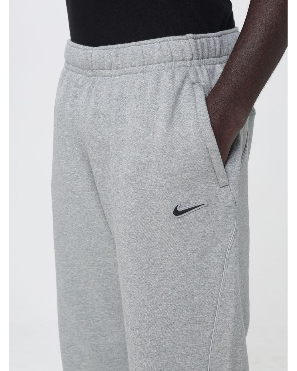 Nike Gray Jersey Joggers With Elasticated Waist And Swoosh Logo for men