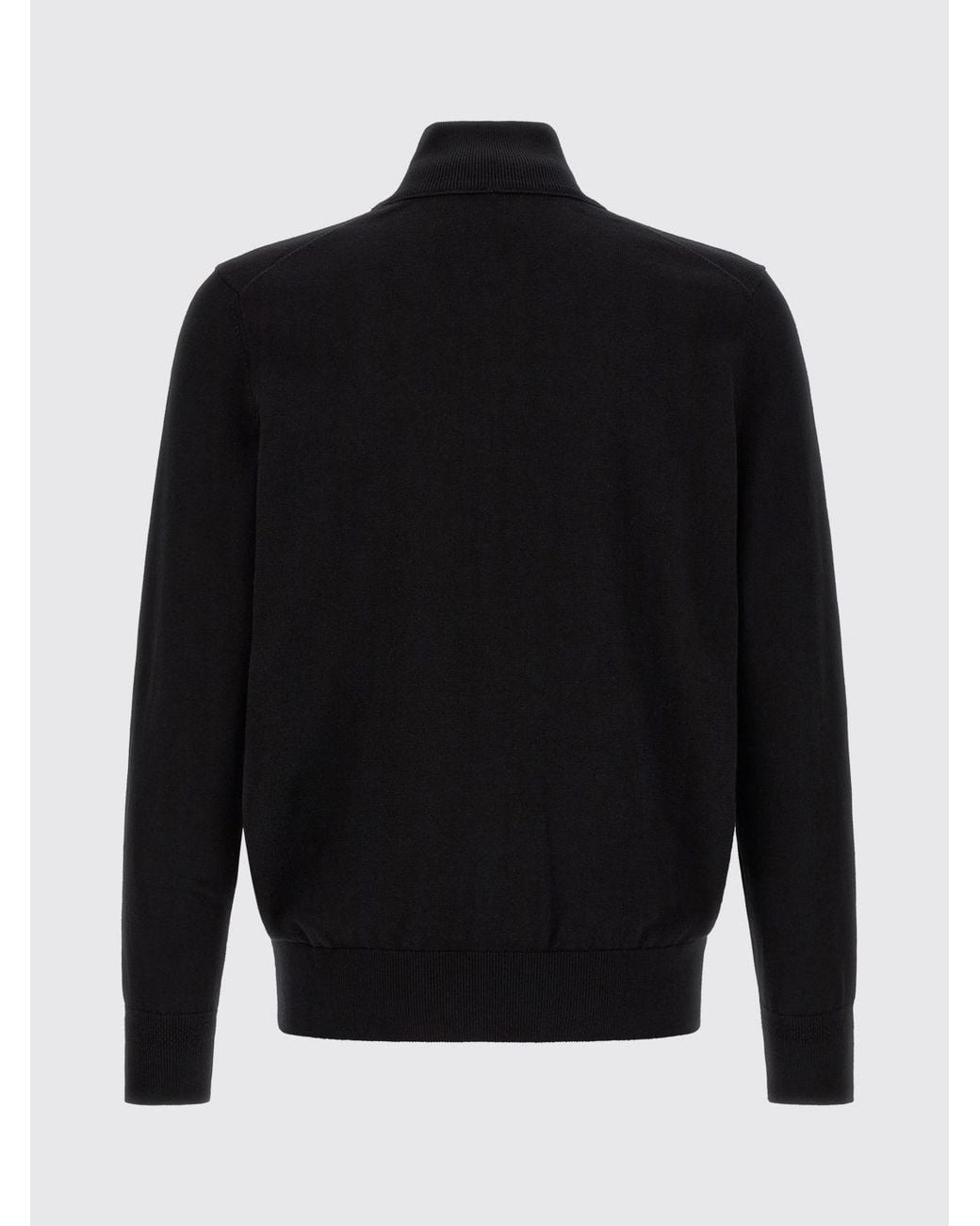 Boss Blue Cotton And Cashmere Turtleneck Zip-Up Jumper for men