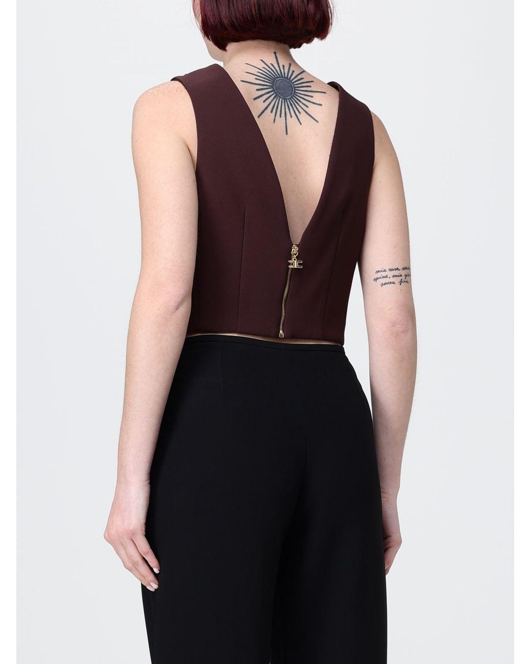 Elisabetta Franchi Blue Crepe Top