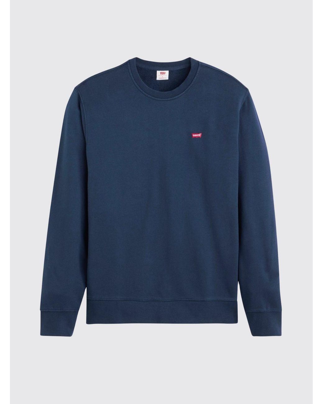 Levi's Blue Pure Cotton Crewneck Sweatshirt With Dropped Shoulders And Tonal Logo for men