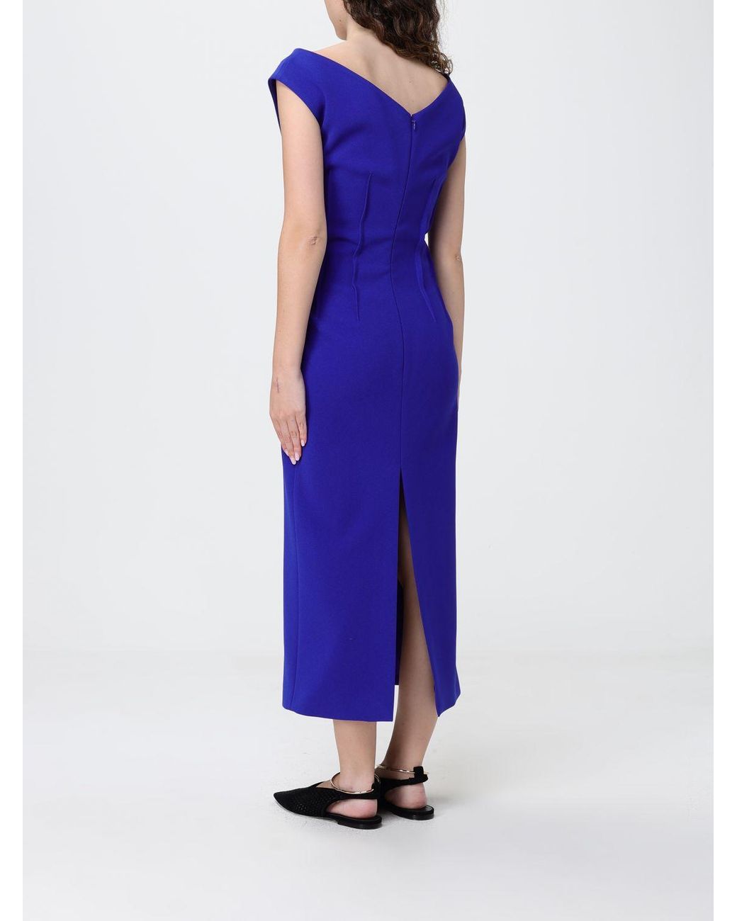 Jil Sander Blue Technical Crêpe Midi Dress
