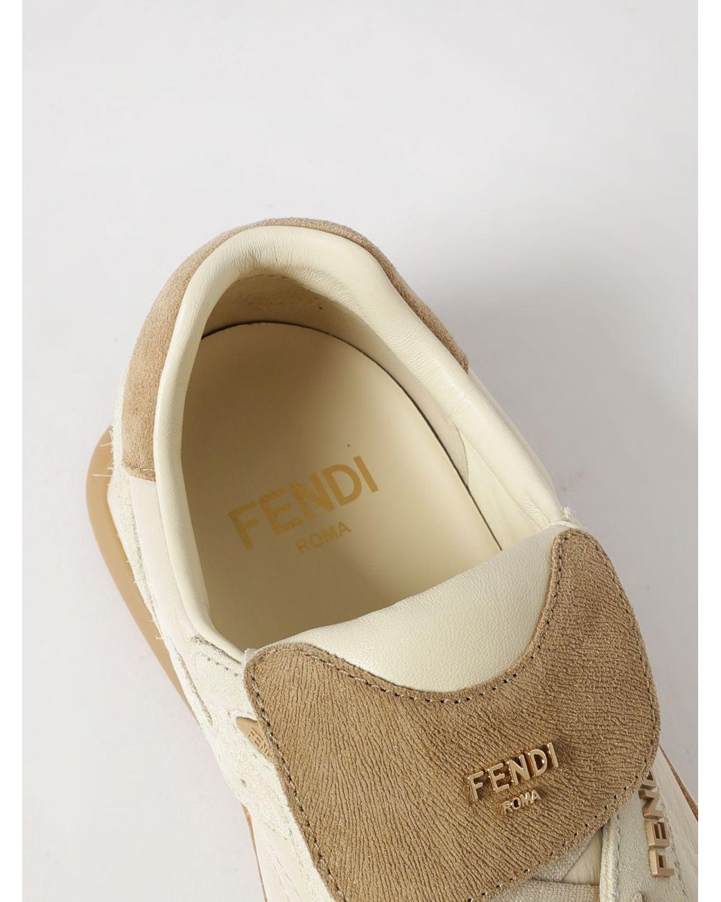 Fendi Natural Wave Pulse Suede And Nylon Sneakers