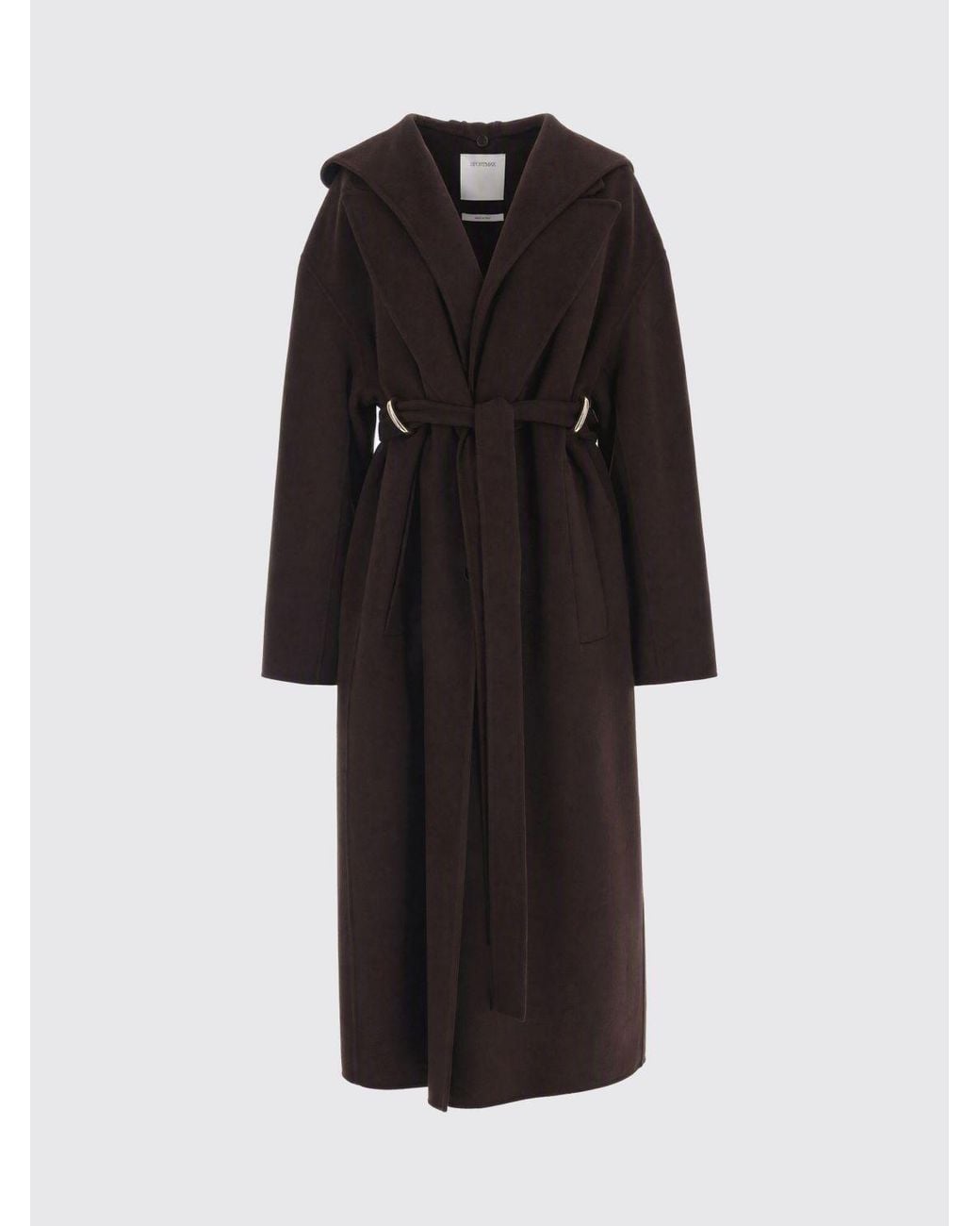 Sportmax Black Hooded Long Robe Coat