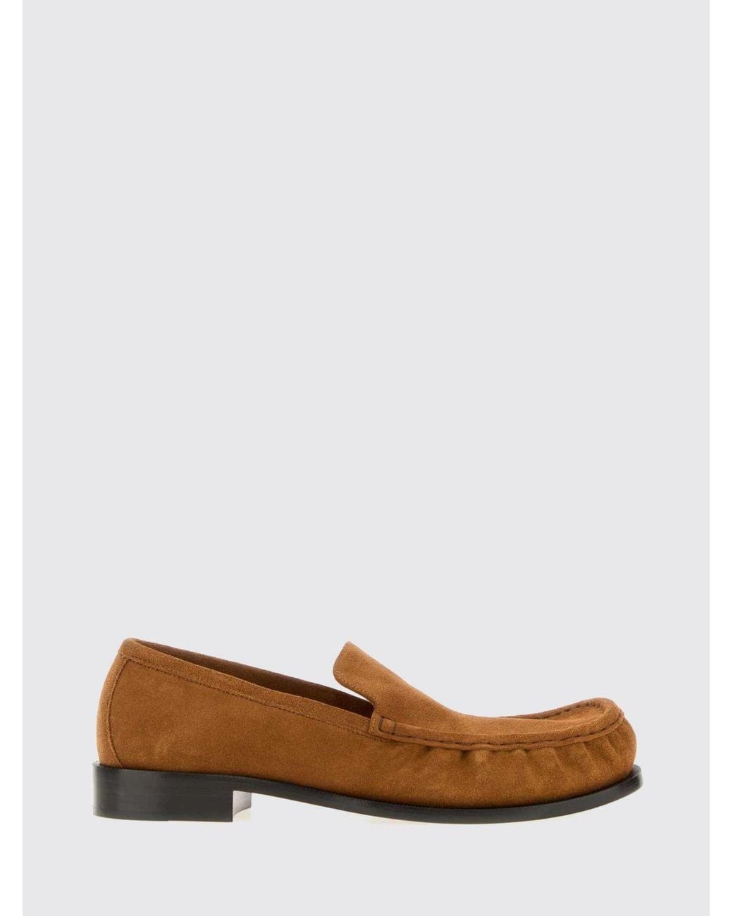 Dries Van Noten Brown Suede Loafers With Round Toe And Leather Sole for men