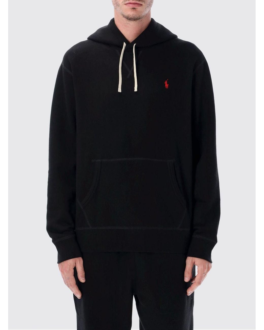 Polo Ralph Lauren Blue Cotton Hoodie With Iconic Embroidered Pony Logo for men