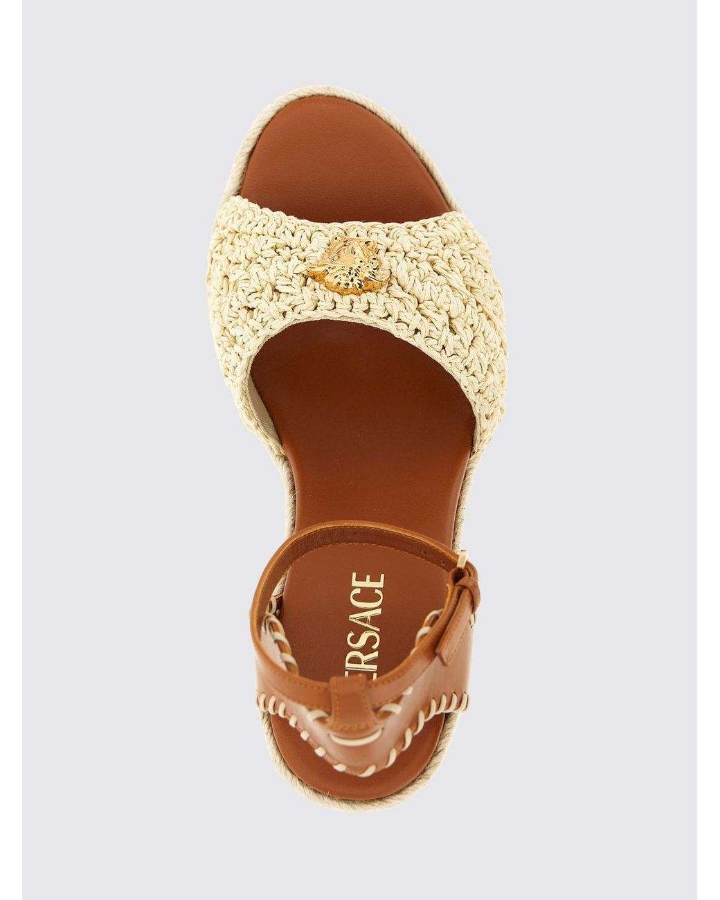 Versace Natural Wedge Sandal