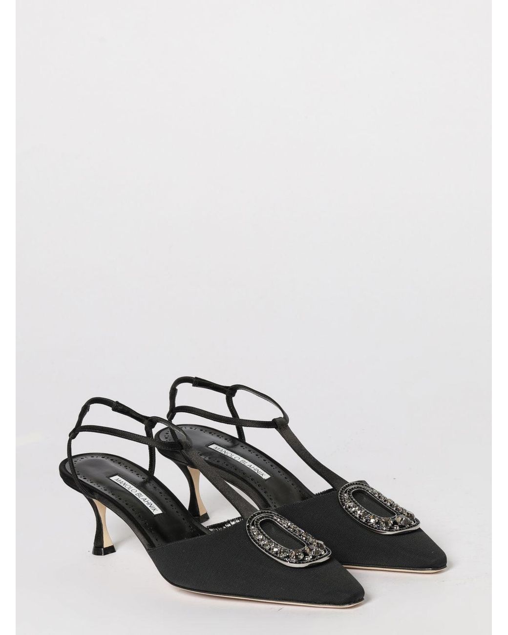 Manolo Blahnik Multicolor Takal Twill Pumps With Jewel Buckle