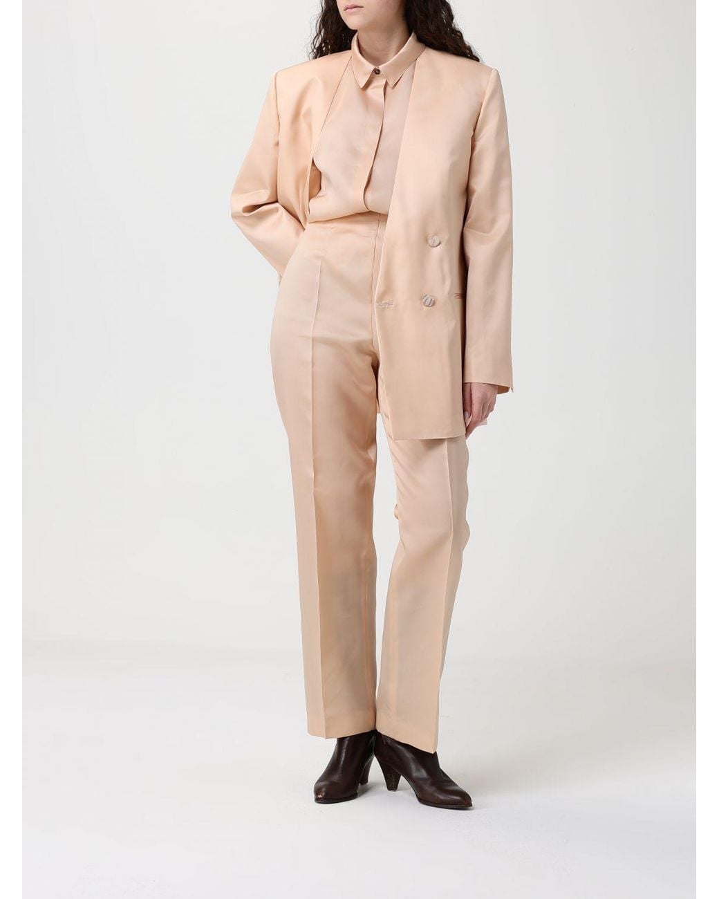 Alberta Ferretti Natural Elegant Silk Organza Trousers