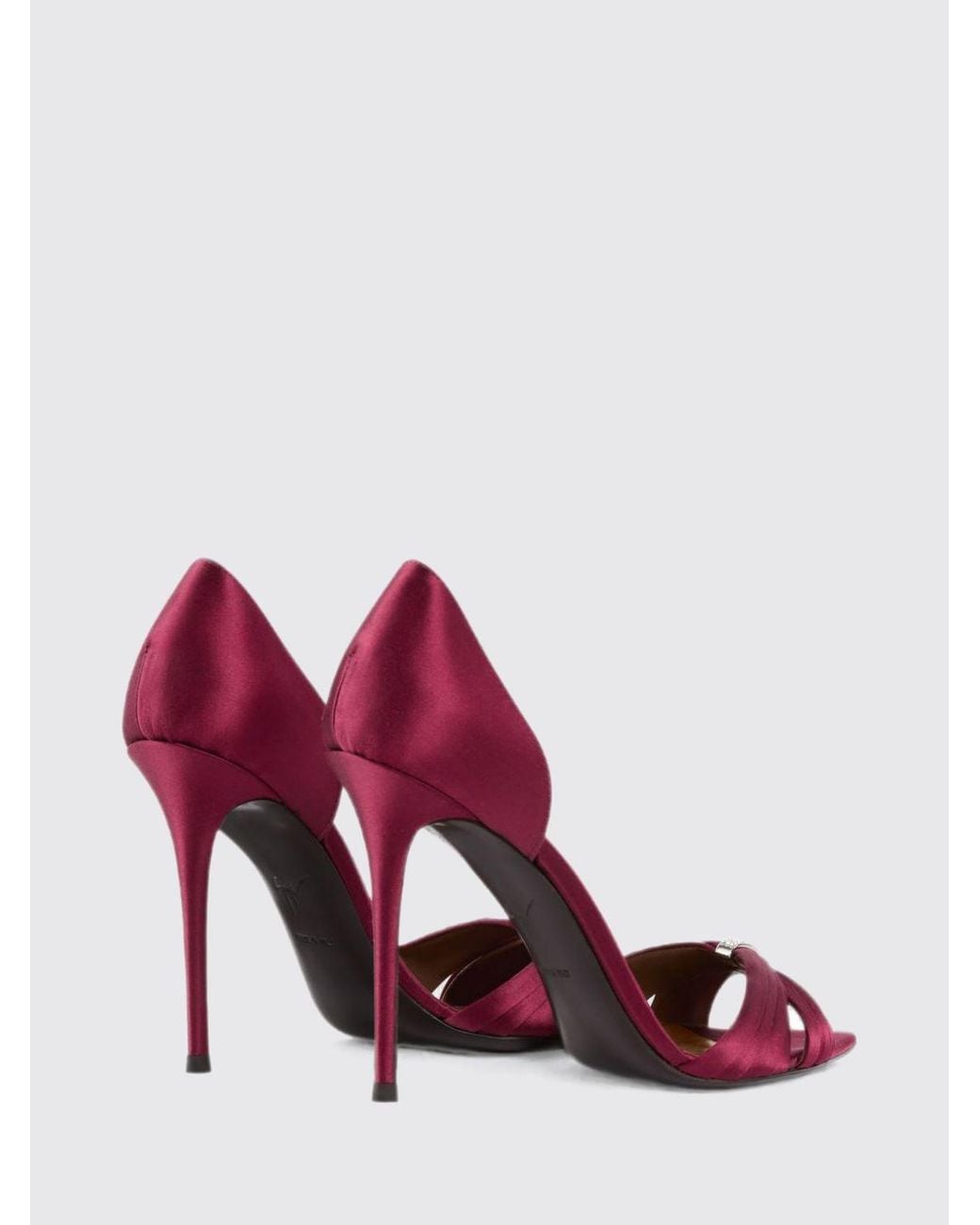 Giuseppe Zanotti Pink Lumiere Rhinestone-Embellished Satin Mule Sandals With Stiletto Heel