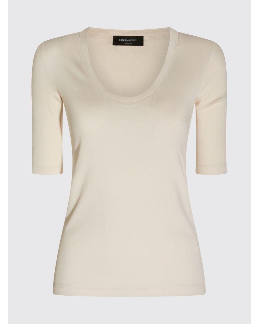 Fabiana Filippi White Slim Fit Short-Sleeved T-Shirt