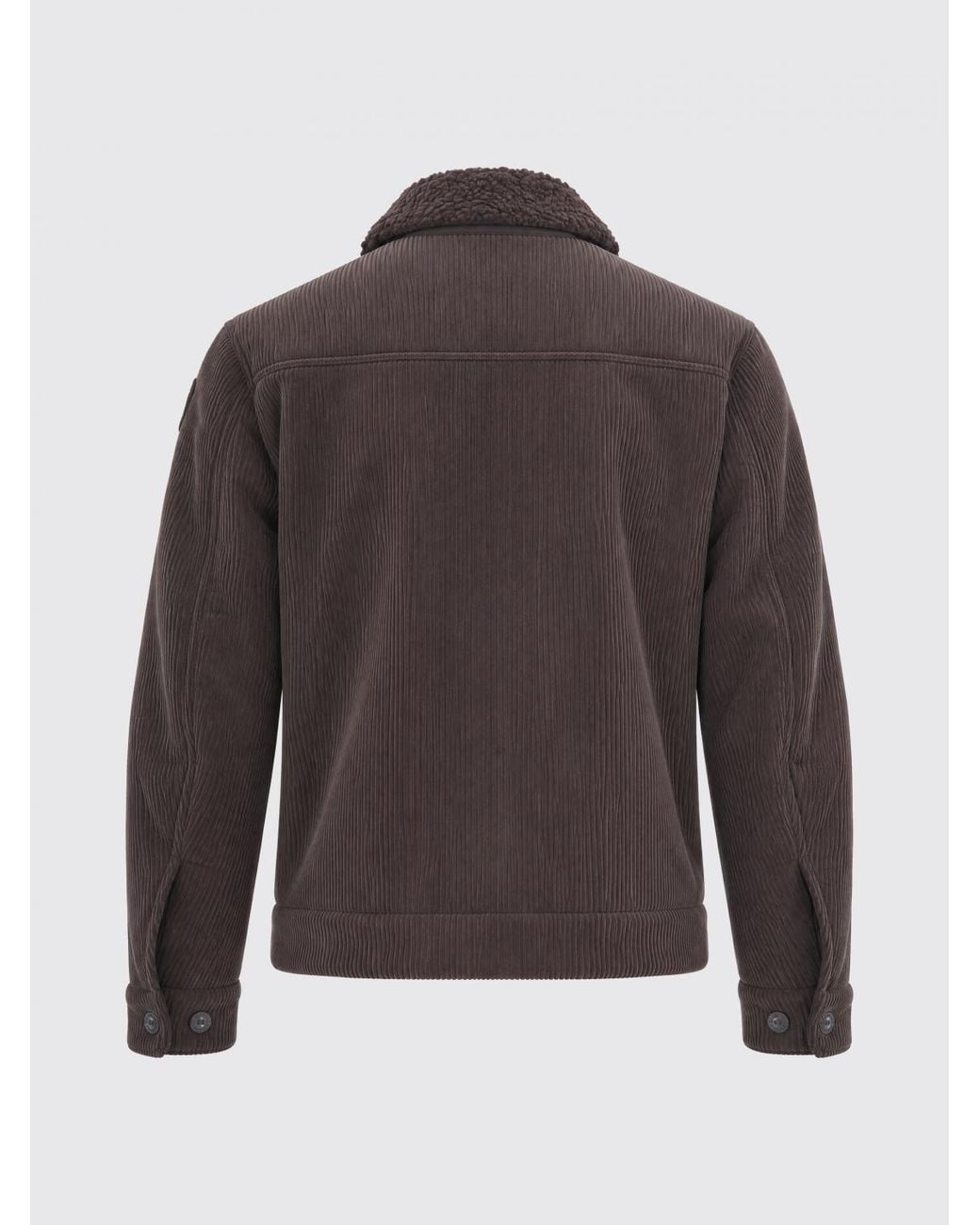Blauer Black Velvet Shirt Jacket With Fur Collar And Zip Closure for men