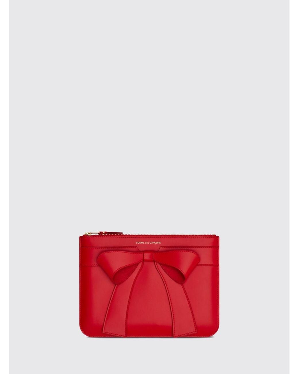 Comme des Garçons Red Large Leather Wallet With Bow Print